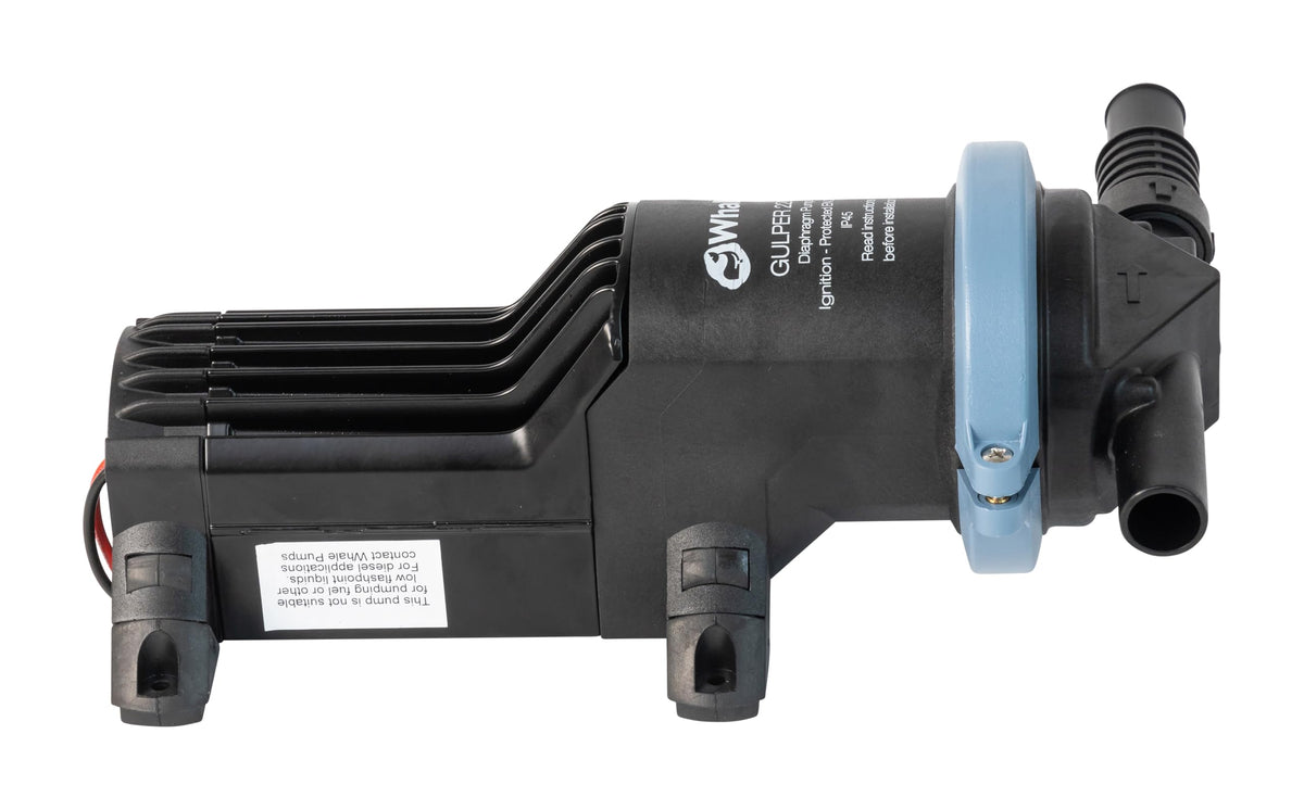 Whale BP1552 Gulper 220 Pump, Manages Gray Waste, 3.5 GPM Flow Rate, 12V DC, ¾-Inch Hose Connections, Black