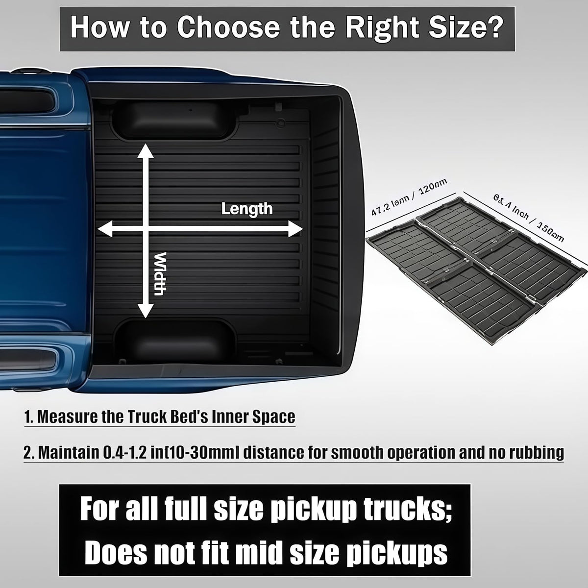 NARPES Truck Bed Cargo Tray Bedslide Sliding Truck Bed Organizer Heavy-Duty For Any Full Size Pickup Accessories UV-Resistant Slide-Out Collapsible - L 61.4" x W 47.2" x H 2" Easy Installation