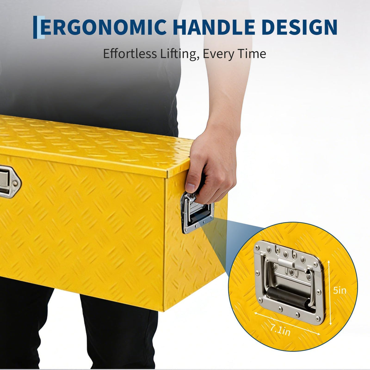 Heavy Duty Aluminum Truck Bed Tool Box 30'', Professional-Grade Storage Chest with Secure Lock, Gas Strut Lid, and Small Parts Organizer, Durable Heavy Duty Alu Tool Box for Pickup, RV, Trailer