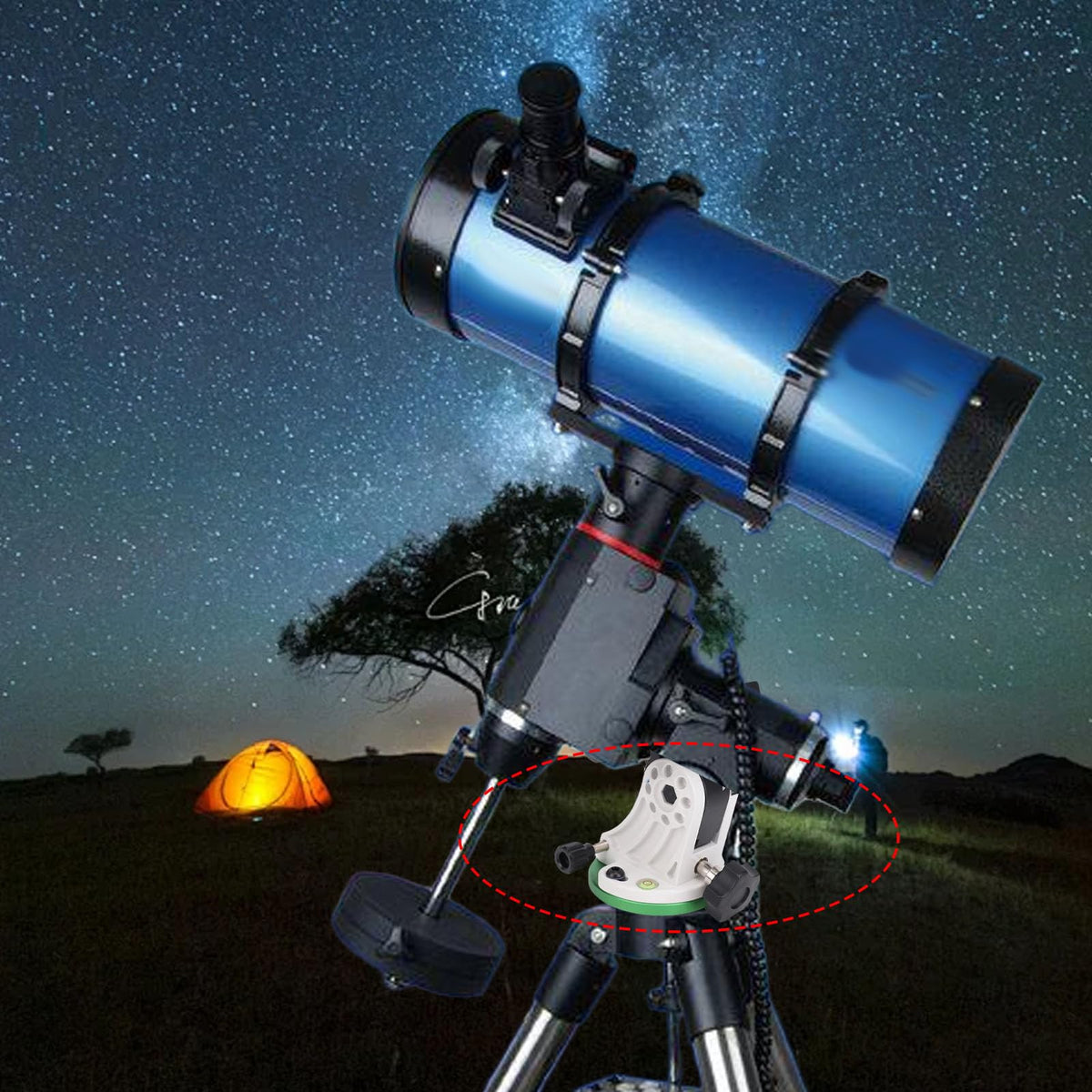 Latitude Adjustment Base, Precision Aluminum Alloy Telescope Mount with 90° Adjustable Knob for Astronomy Enthusiasts and Astrophotographers