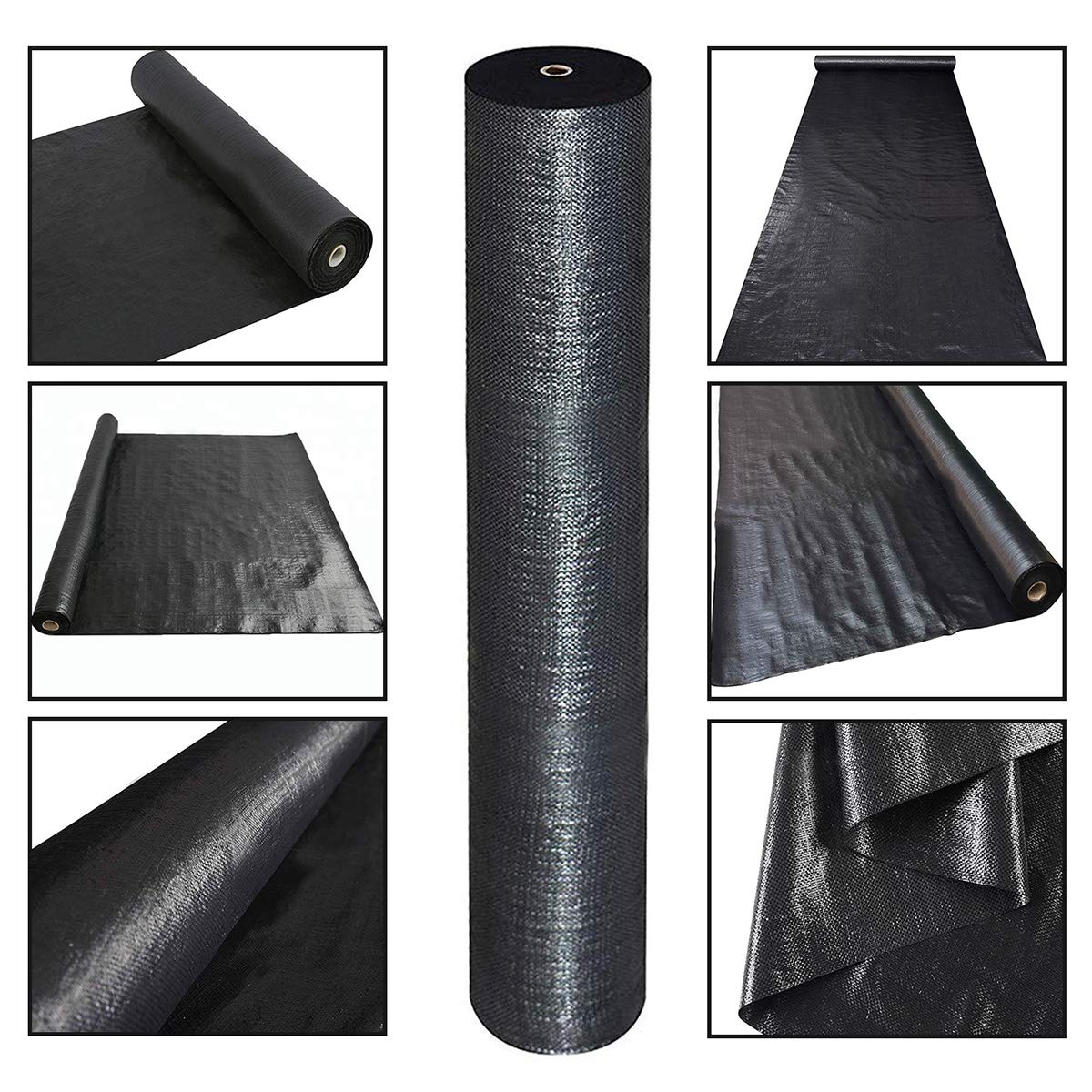 Kdgarden Premium 5oz Pro Weed Barrier Landscape Fabric Ground Cover Heavy Duty Commercial Anti-Weed Gardening Mat, 6ft x 200ft, Black