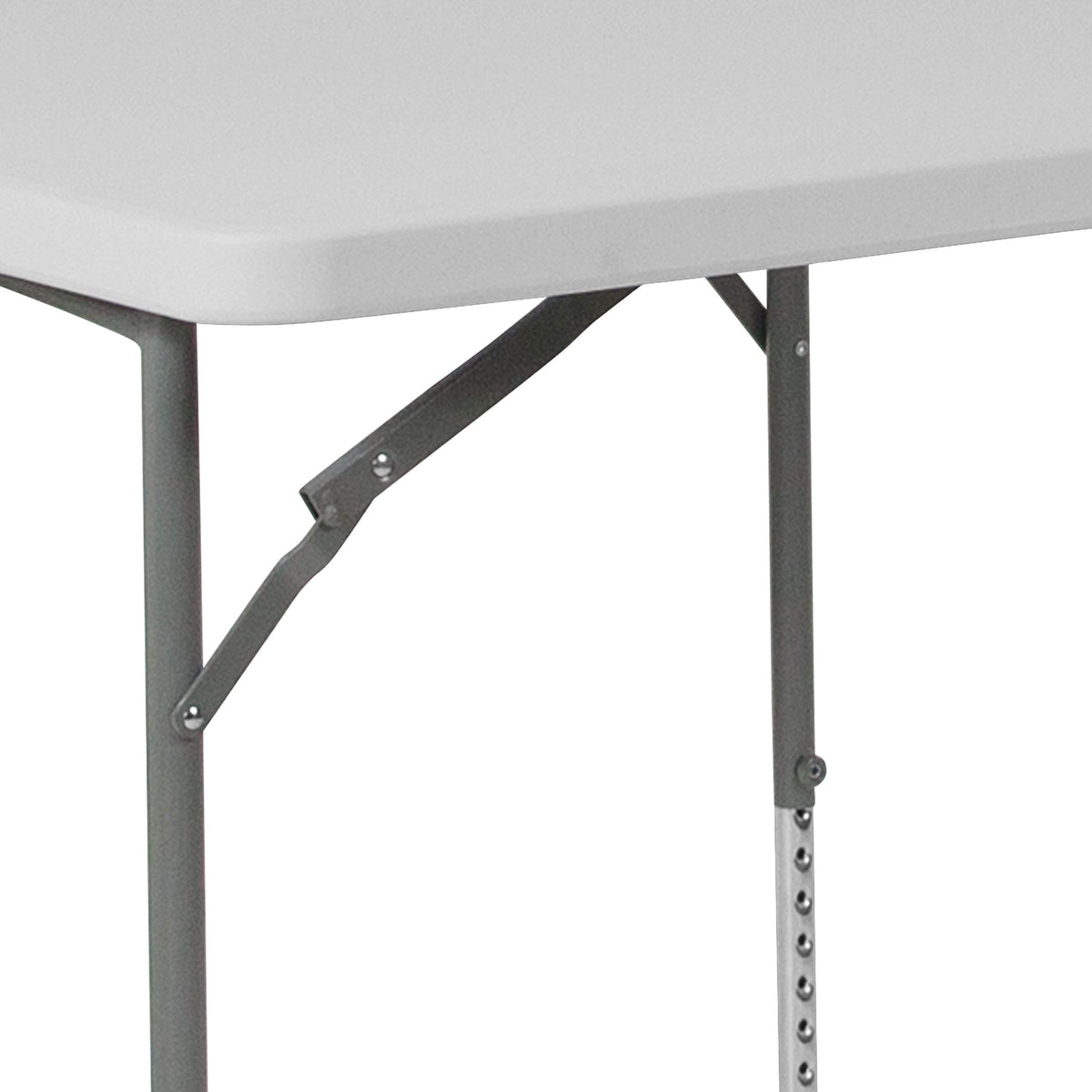 Flash Furniture Kathryn 2.79-Foot Square Height Adjustable Granite White Plastic Folding Table