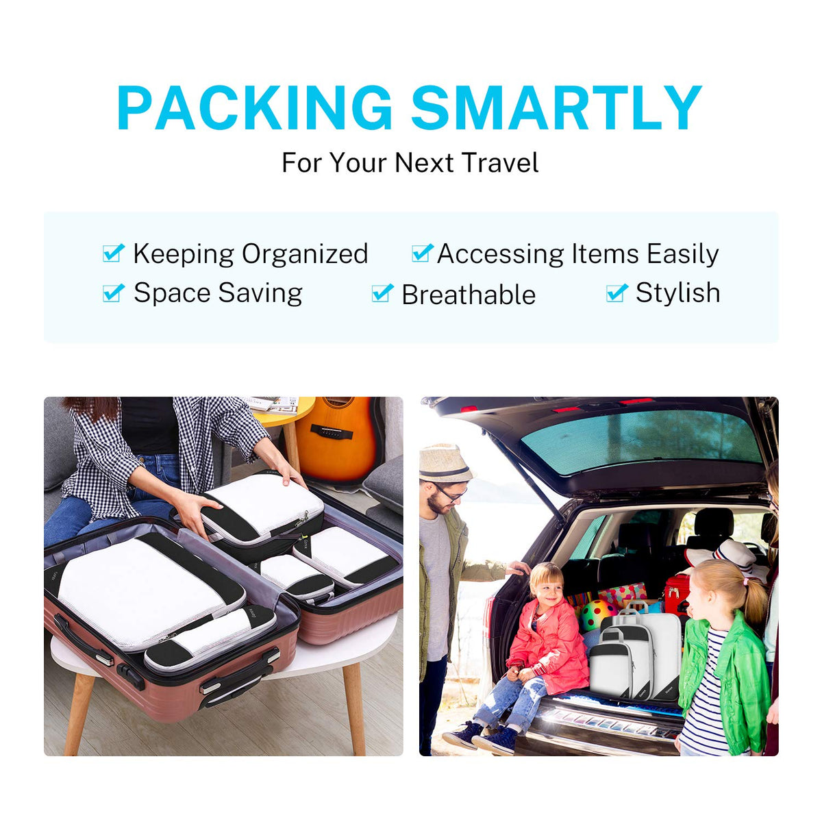 Gonex Rolling Duffle Bag with Wheels, 100L with Compression Packing Cubes