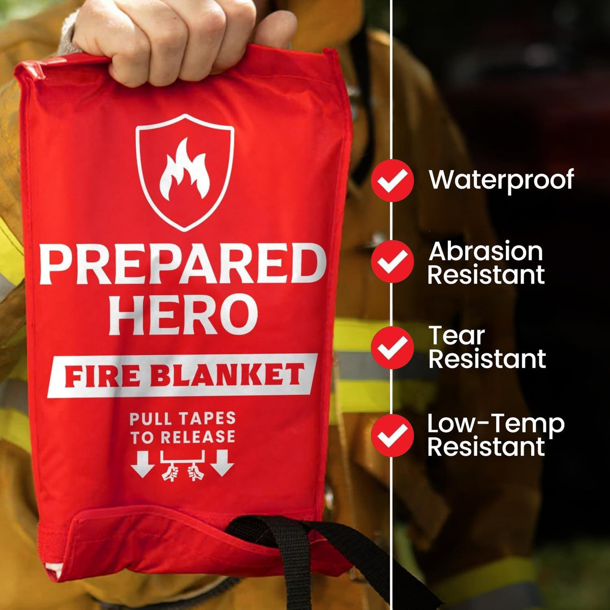 Prepared Hero Emergency Fire Blanket - 8 Pack - Fire Suppression for Kitchen, 39” x 39” Fiberglass Fire Blanket for Home