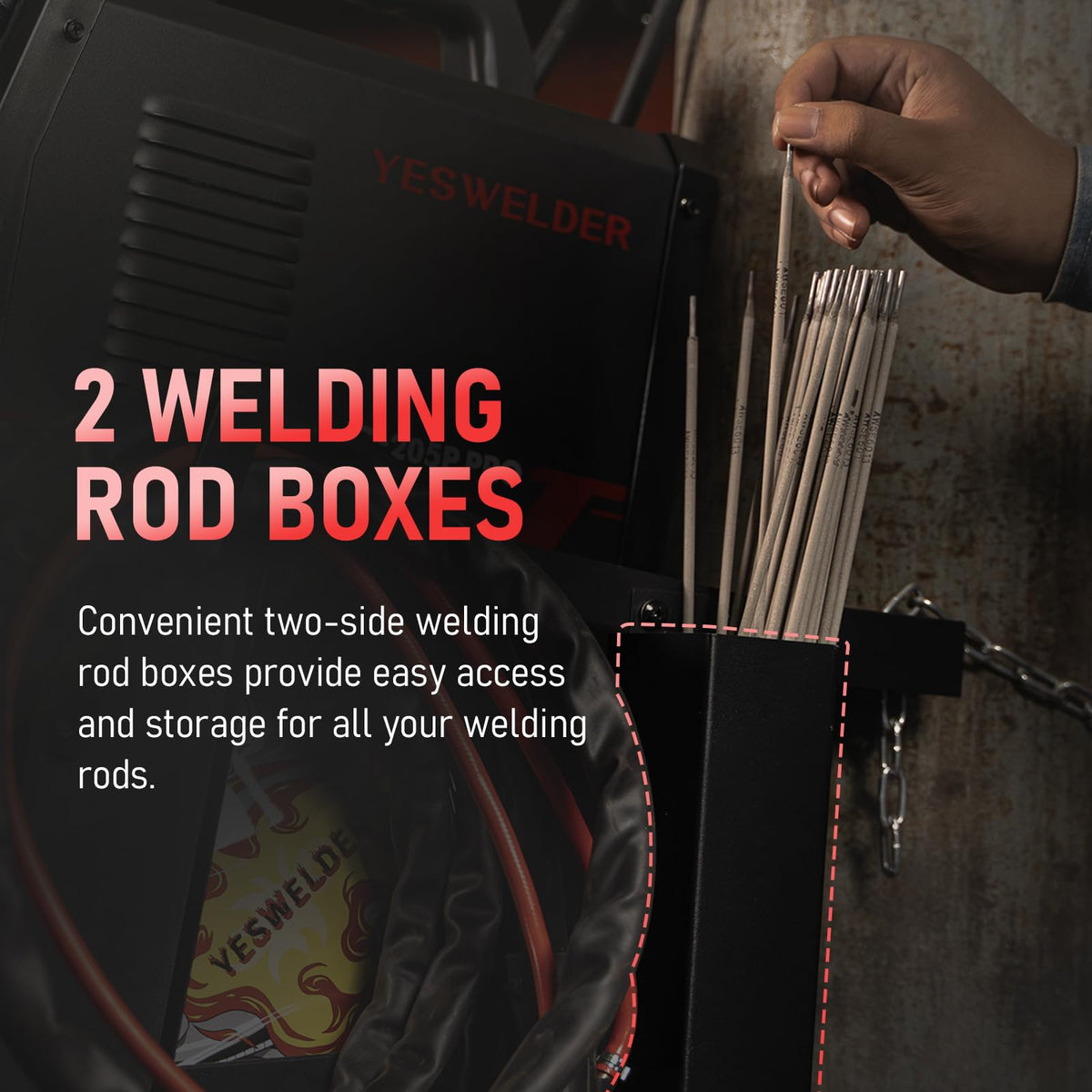 YESWELDER Welding Cart with 3 Drawers for MIG Welder TIG Welder and Plasma Cutter, Heavy Duty Large Storage 360° Rolling Welding Trolley