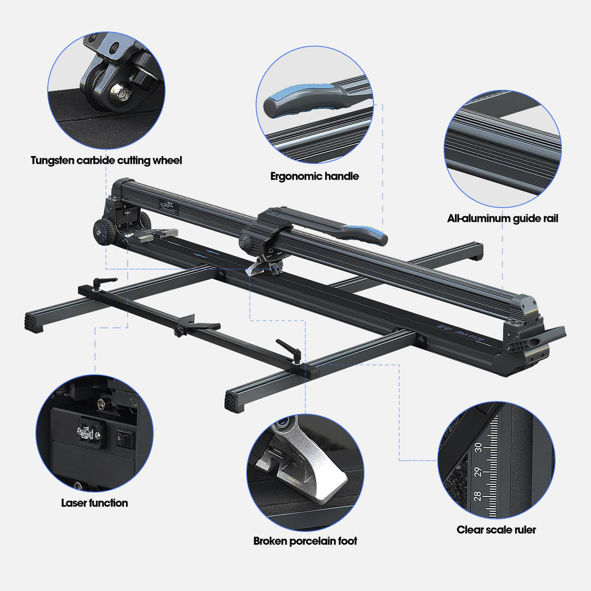 48 Inch Large Manual Tile Cutter,Professional-grade tile cutting tools,for Porcelain Ceramic (48 inch)