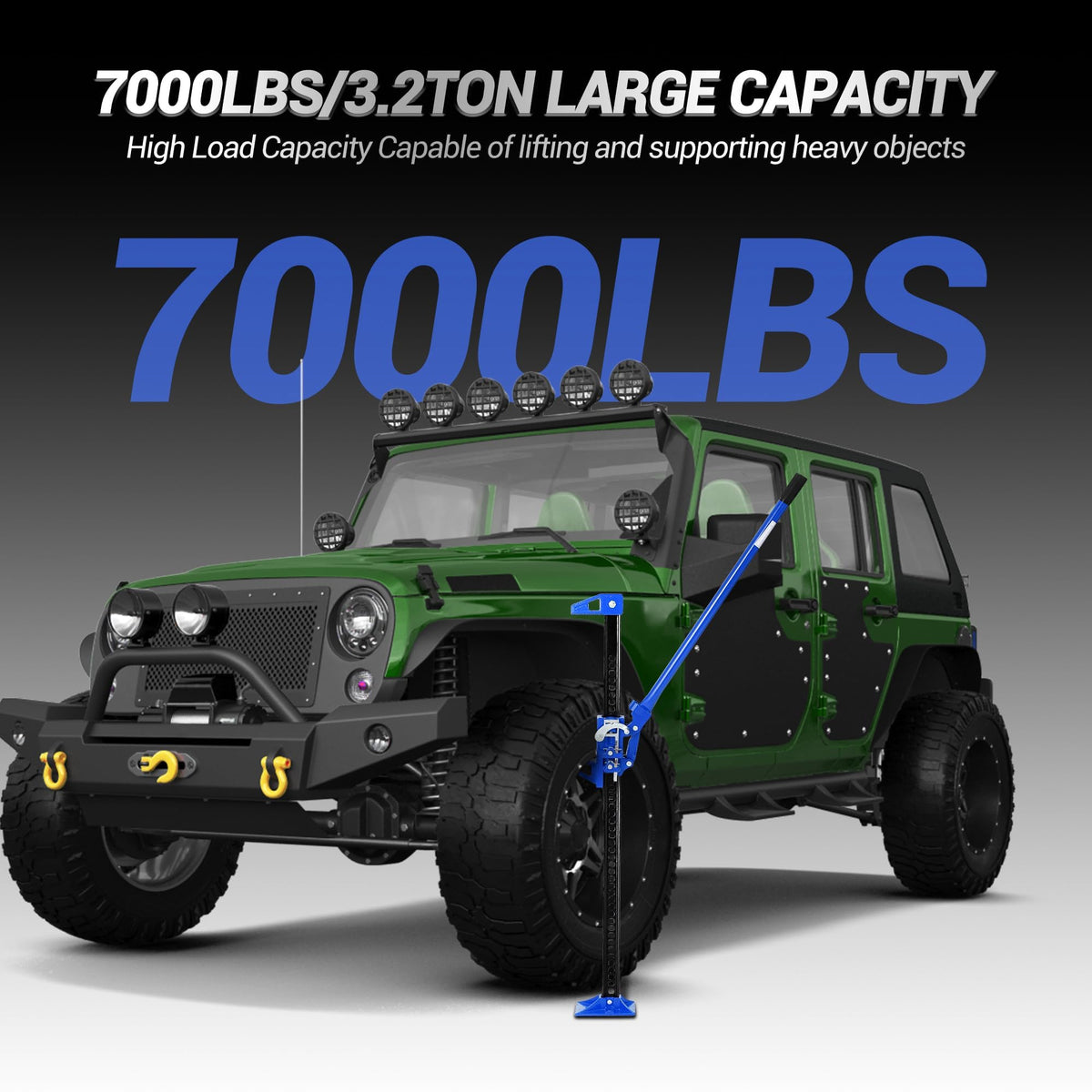 60" Farm Jack 3 Ton Heavy Duty, Hi-Lift Off Road Jack for Truck SUV Tractor - 7000LB Capacity, Ratcheting Lift 5.12-52"