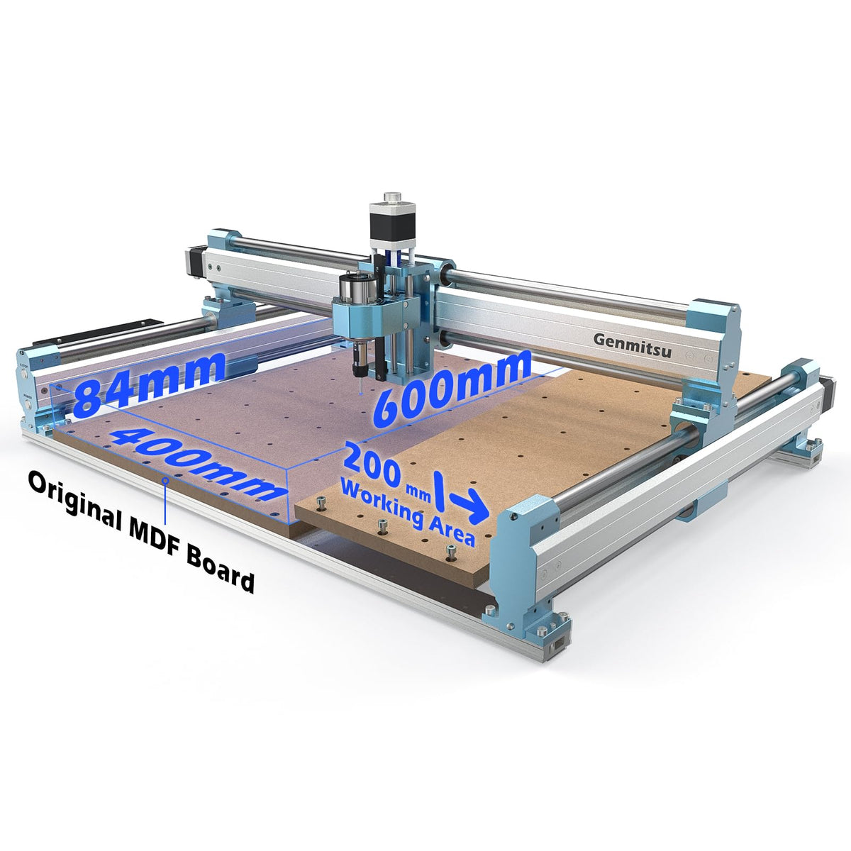 Genmitsu CNC Router Machine 4040-PRO + XZ-axis Extension Kit + Threaded Inserts 2040 MDF Spoilboard