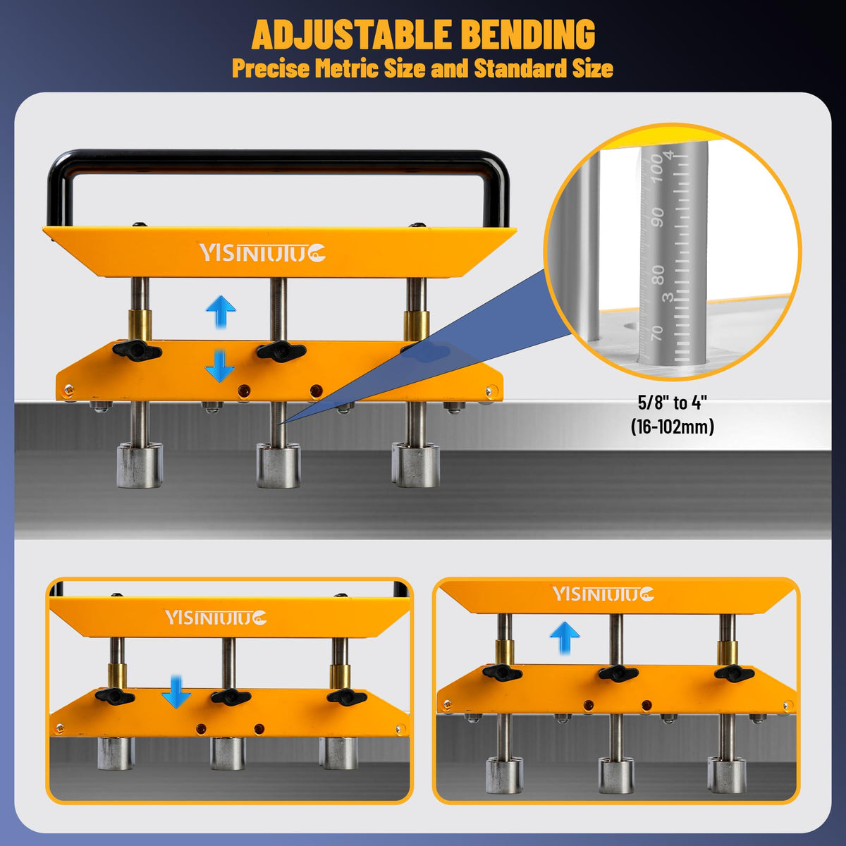 Large Sheet Metal Bend,Three-Station Edge Roller Bender,0-90° Bending Angle Bending Metal Roofing Materials,Adjustable for Making 5/8" to 4" (16 to 102 MM) Bends in 29 to 22-Gauge Steel