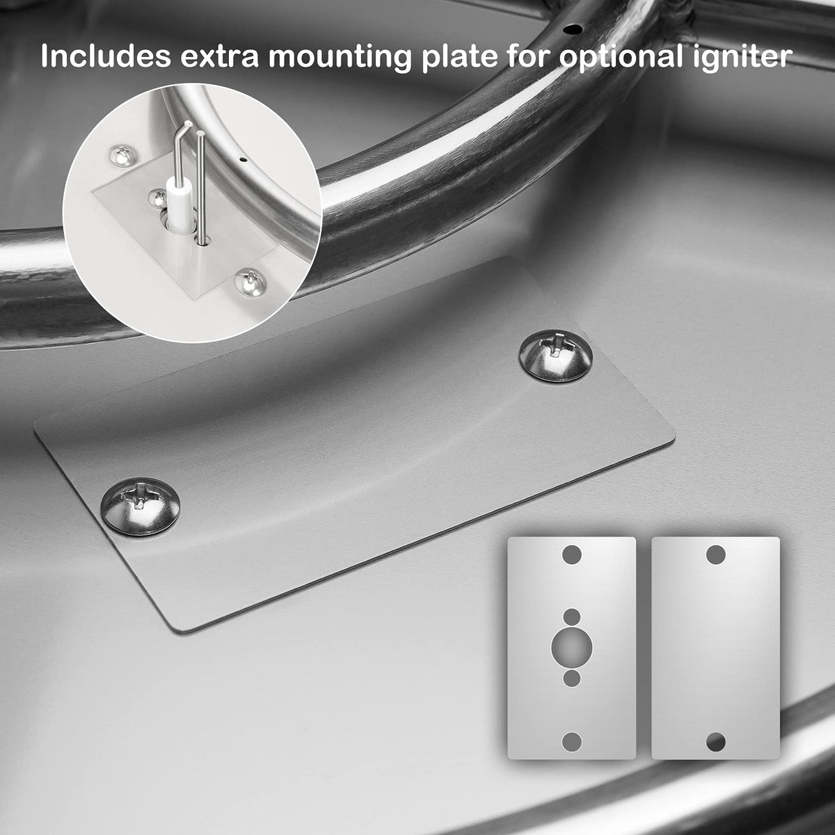 Stanbroil 19 Inch Drop-in Round Fire Pit Kit with Spark Ignition Kit, Propane Gas Version, 304 Stainless Steel