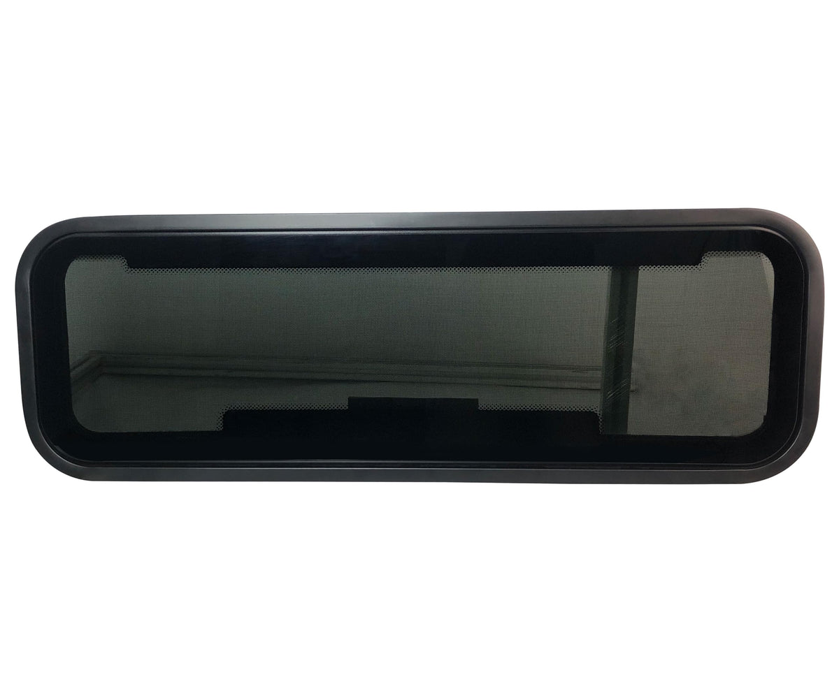 TZGP RV Vent Window 33.5" W x 10.5" H, Universal Awning Bunk Windows, RV Camper Window Replacement, Removable Screen & Solar Privacy Glass