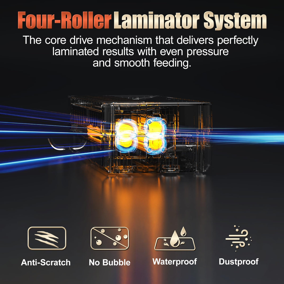 13" 4-Roller Commercial Laminator Machine,3-10 Mil Thickness Laminating Machine,Fast 55s Warm-Up&1000mm/min Laminating Speed for Laminating 11x17&A3 Size,Includes 30 Sheets for Office,School(White)
