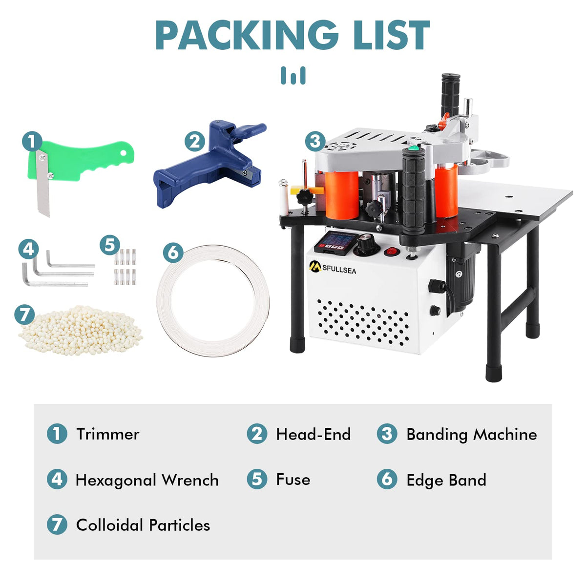 MSFULLSEA Edge Bander Banding Machine + 11Lb Hot Melt Glue Invisible Adhesion