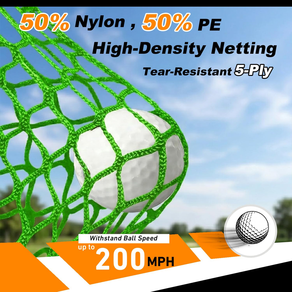 Gagalileo Golf Driving Cage Net: Heavy Duty 1 in Steel Frame - Noise Reduction Target for Backyard Garage Indoor Simulator - 10x10x10 FT High Density Hitting Swing Practice with Bottom