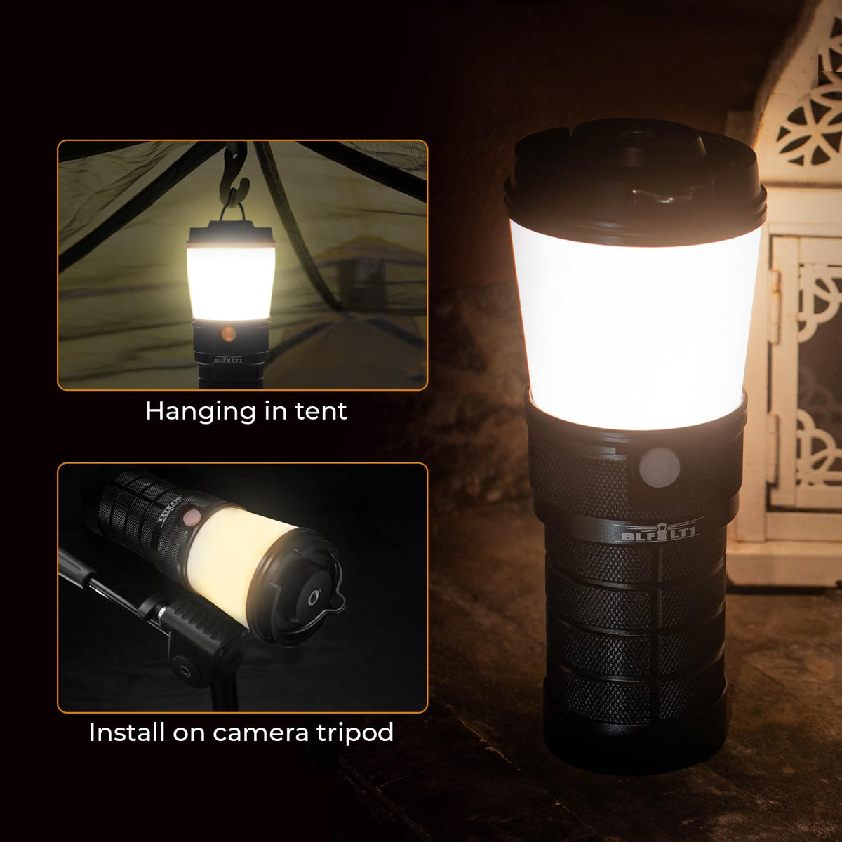 Sofirn BLF LT1 Camping Lantern Rechargeable, Led Lantern with 8X LH351D LED, 24 Hours Runtime in Medium Mode, Perfect Lantern Flashlight for Camping, Power Outages, Hiking, Fishing