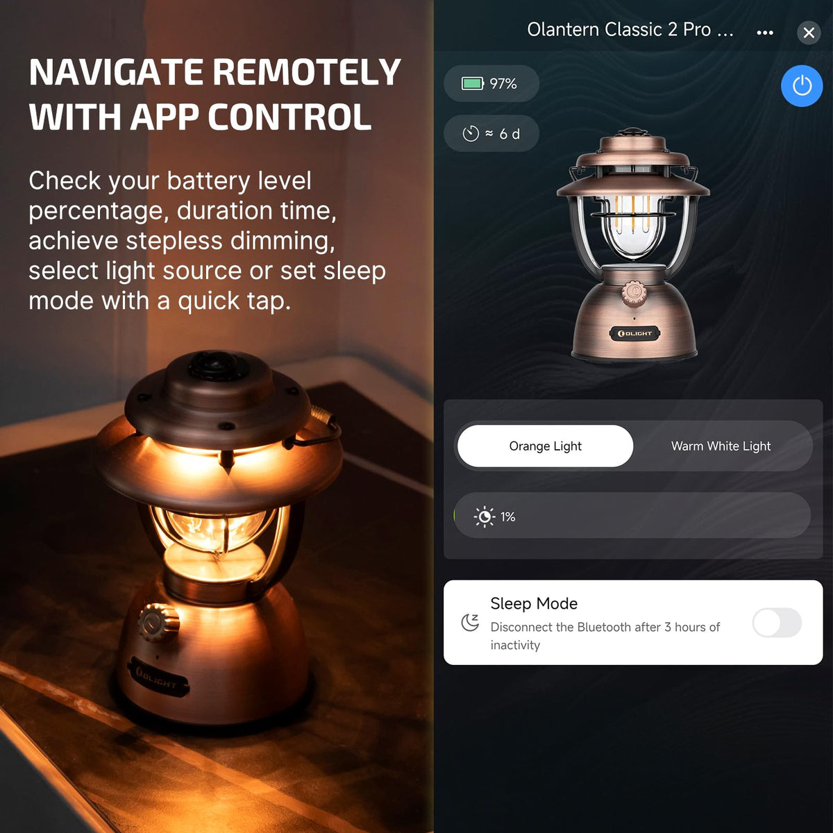 OLIGHT Ostrip 2 RGBIC LED Strip Light Bundle with Olantern Classic 2 Pro APP Control Camping Lantern