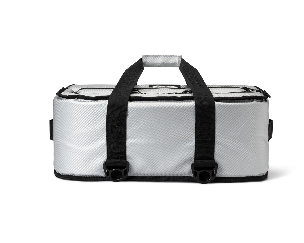 AO Coolers Stow-N-Go Carbon Soft Cooler, Low-Profile, Leakproof with High-Density Insulation, Holds Ice for 24 Hours, Silver, 38-Can