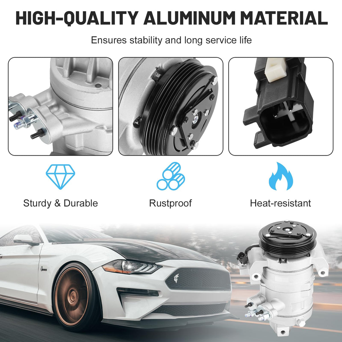 New AC Air Condition Compressor with Clutch for Ford F-150 3.5L 3.7L 2011-2014, for Ford Expedition 2015-2017,for Lincoln Navigator 2015-2017
