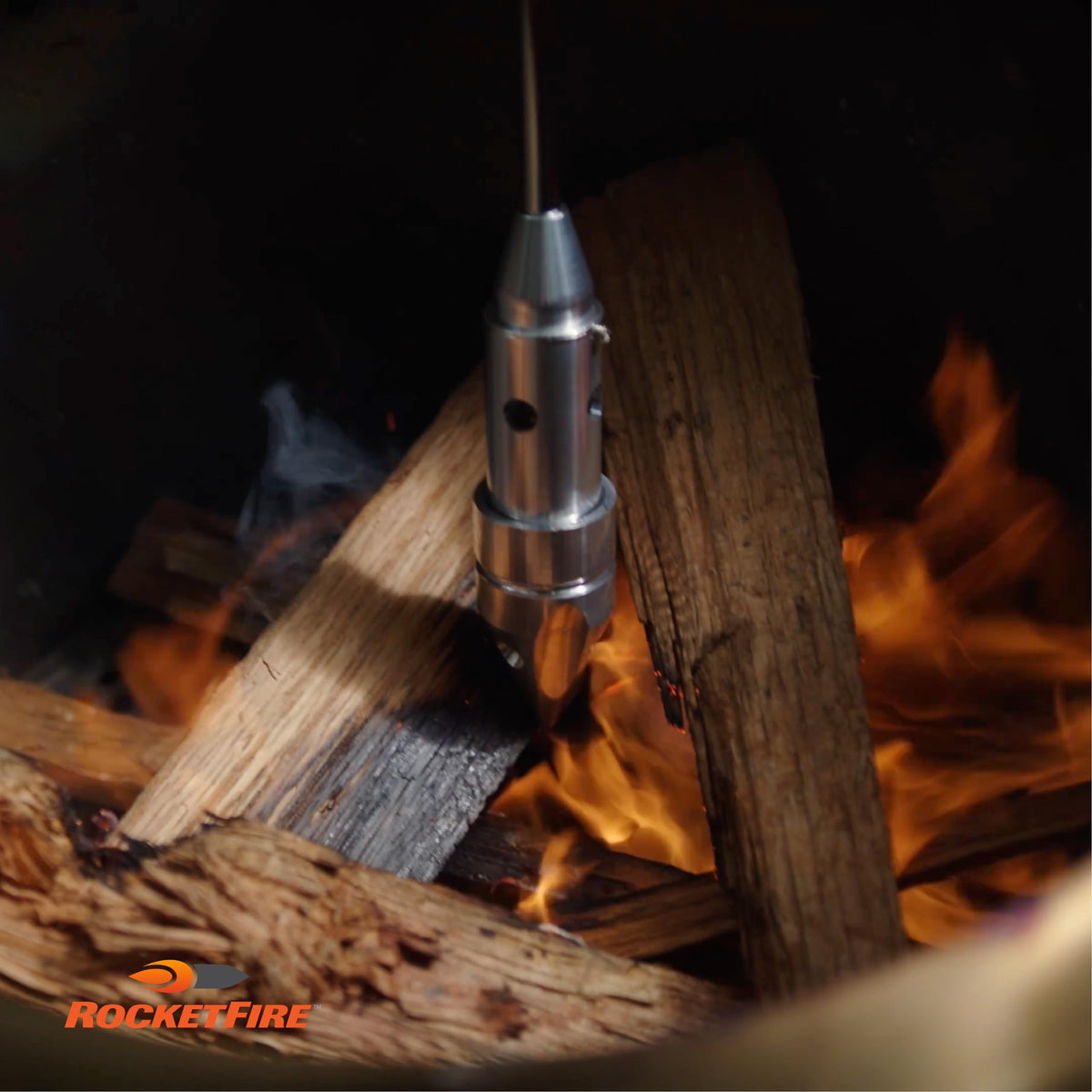 ROCKETFIRE Fire Starter Torch | Perfect Propane Torch Head, Grill Gun, Charcoal Torch | Compatible with Bernzomatic Propane & MAP/PRO Fuels | Stainless Steel Tri-Flame Tip | Fuel NOT Included | Black