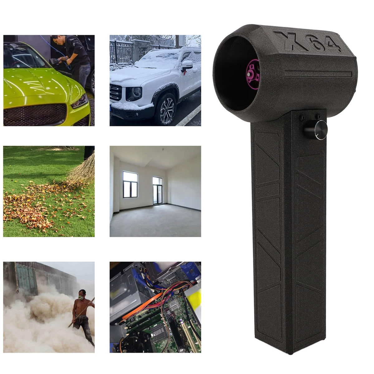 X64 Upgrade Electric Dust Blower with Brushless Motor, Super Powerful Jet Dry Blower Electric Air Duster, 11 Blade Powerful Turbofan, Portable Electric Air Duster for Car