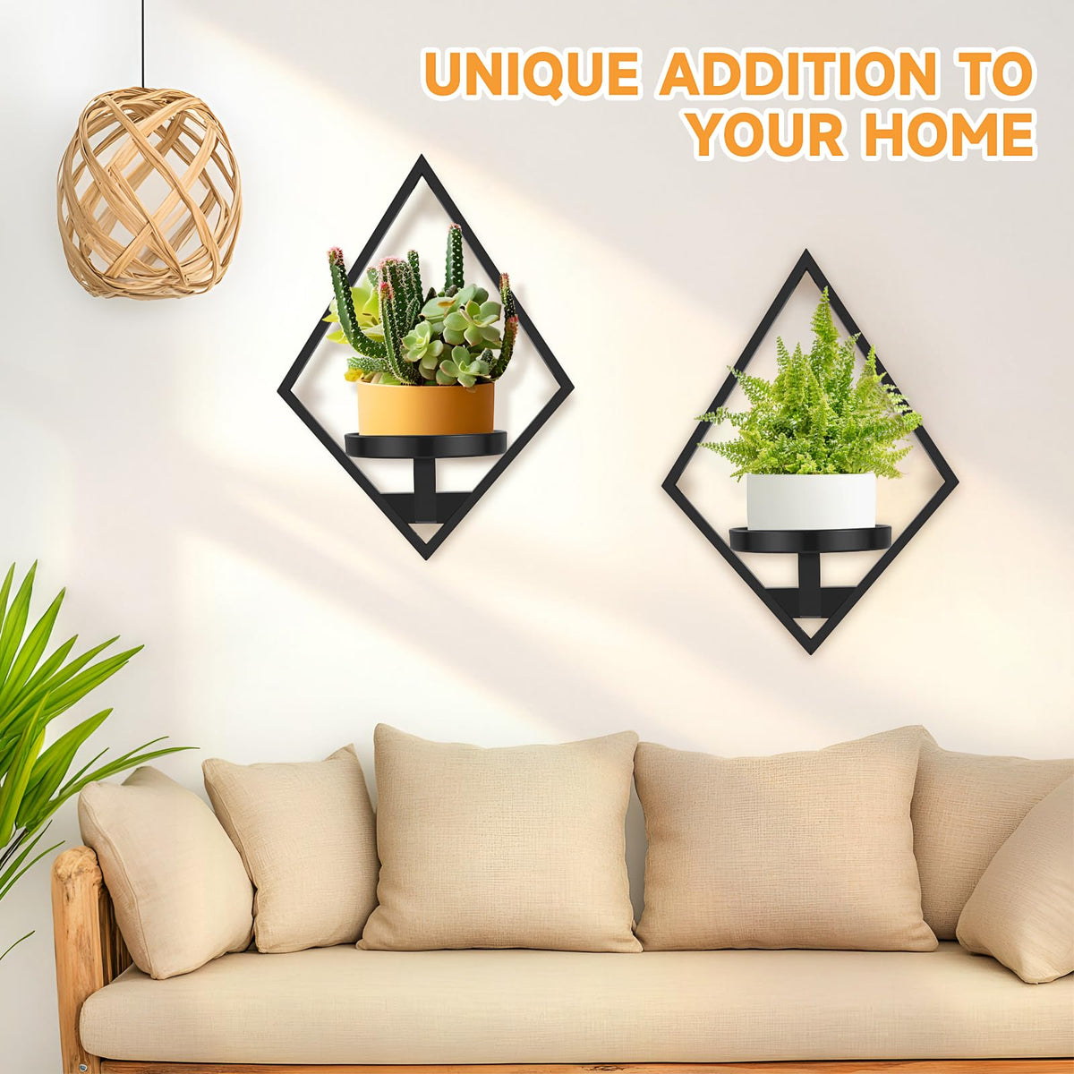 Sbosbo Wall Plant Holder, 3 Pack Metal Floating Shelves Indoor, Window Sill Plant Shelf for Bedroom Bathroom Living Room Home Office