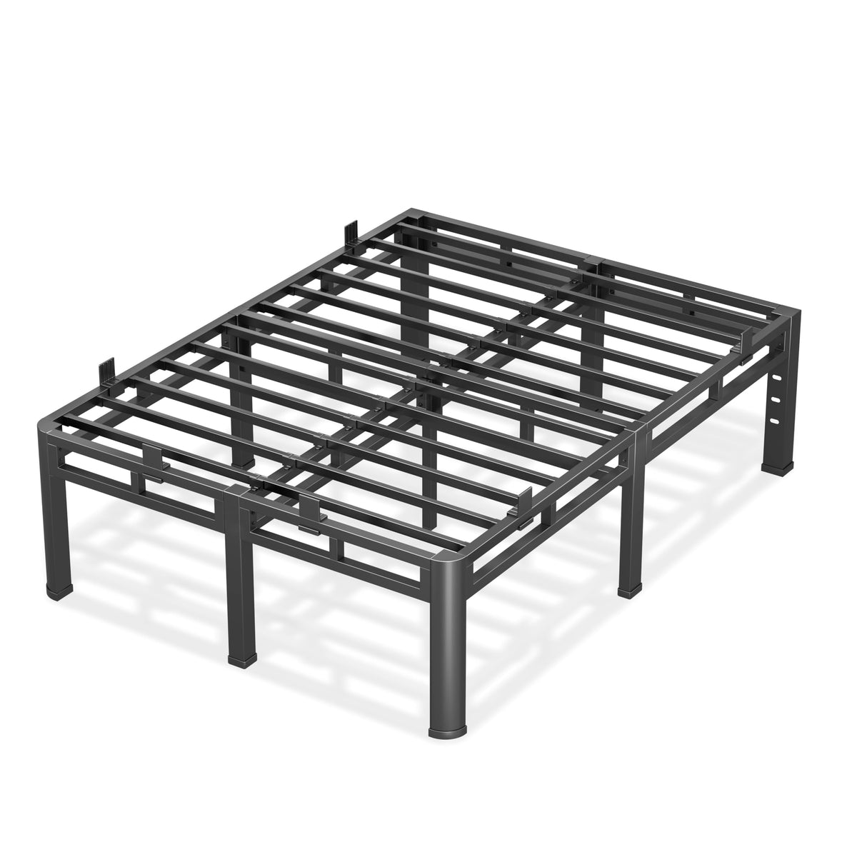 Anyroom Bed Frame King Size 24 Inch Tall, Double Layer Heavy Duty Metal Bed Frames 4000 lbs Capacity, Platform Bedframes with Headboard Holes, Round Corner Legs, Mattress Slide Stopper, Easy Assembly