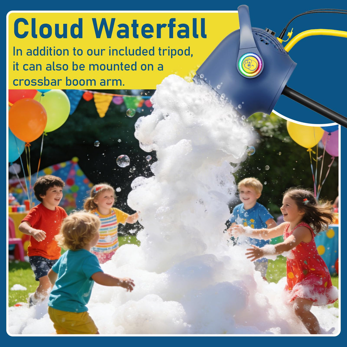 Party Foam Cannon, 3 Modes Foam Machine for Party, Adjustable Wind Speed Detachable Front Barrel, Foam Making Machine for Garden Backyard Pool Indoor (Foam Machine - Enhanced Version)