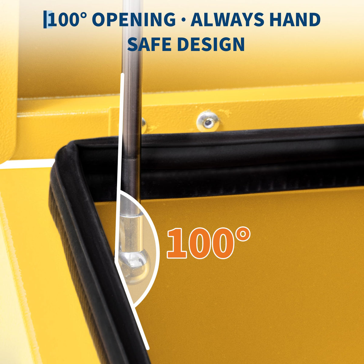 PeakPursuit Heavy Duty Yellow Steel Truck Bed Toolbox – 15x15x24 in Waterproof Lockable Storage Chest for Pickup, RV, Trailer, Construction, Outdoor, Smooth Groove Lid