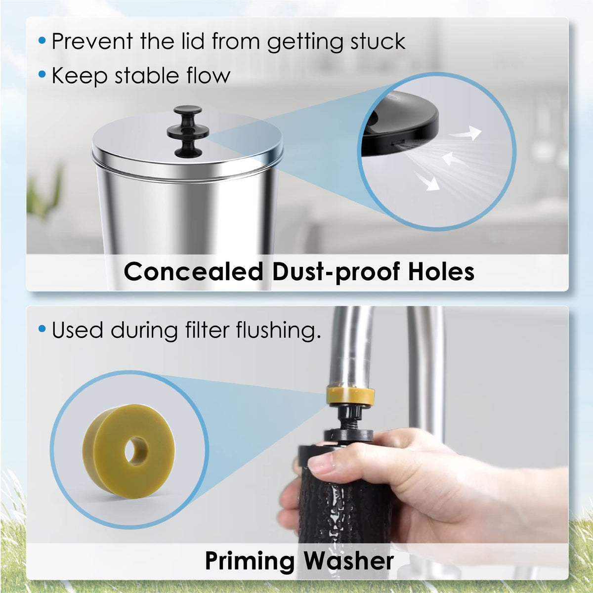 Waterdrop TK Gravity Water Filter System with Sight Glass Spigot, NSF/ANSI 42&372 Standard, PFAS, Chlorine and Lead Reduction, Stainless-Steel Water System for Home, Travel, Emergencies, 2.25G