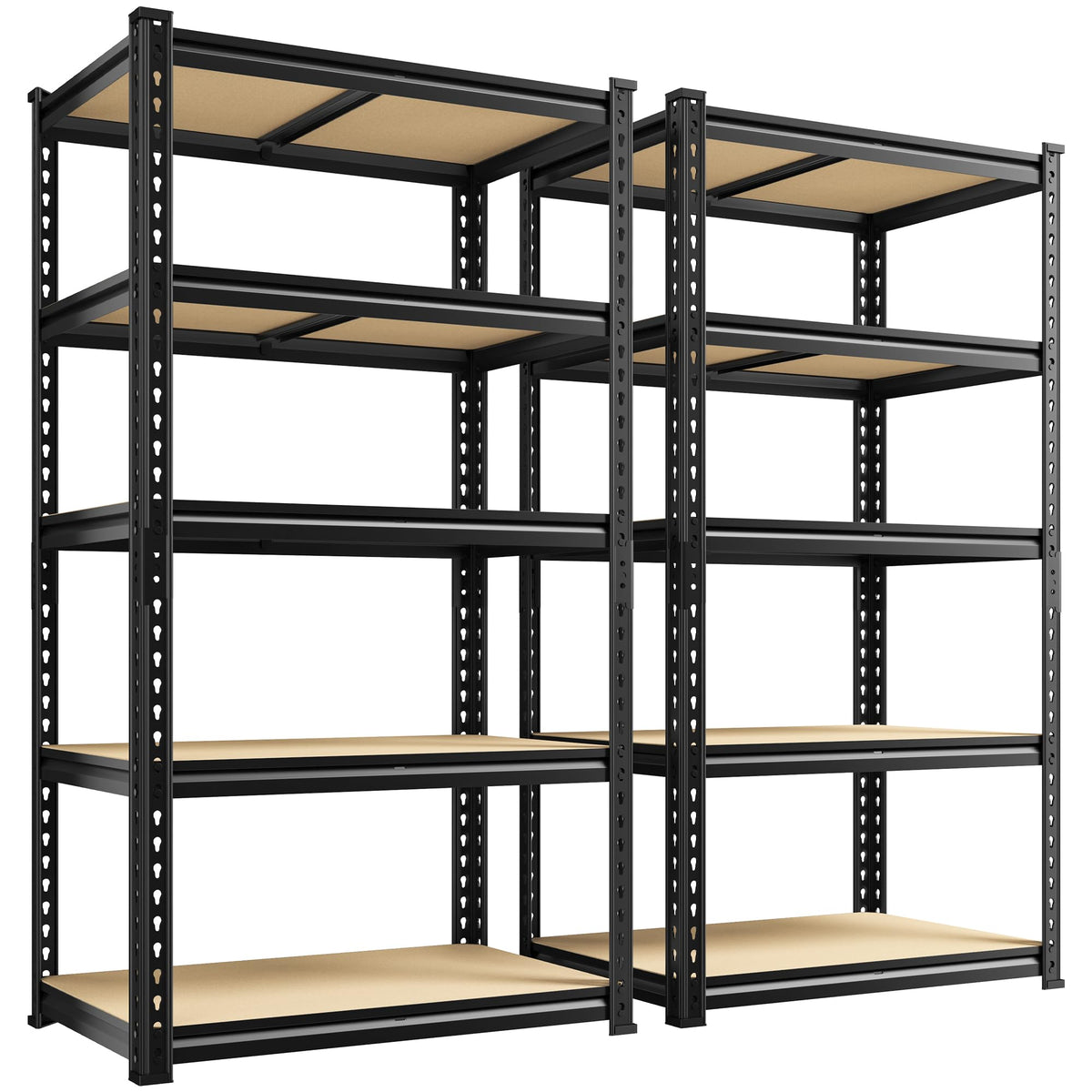 DurayLoly 2010LBS Garage Shelving Unit, Heavy Duty Storage Shelves, Adjustable 5 Tier Utility Metal Shelf for Pantry Kitchen Basement Commercial Use, 11.9" D×27.7" W×60" H, 2 Pack