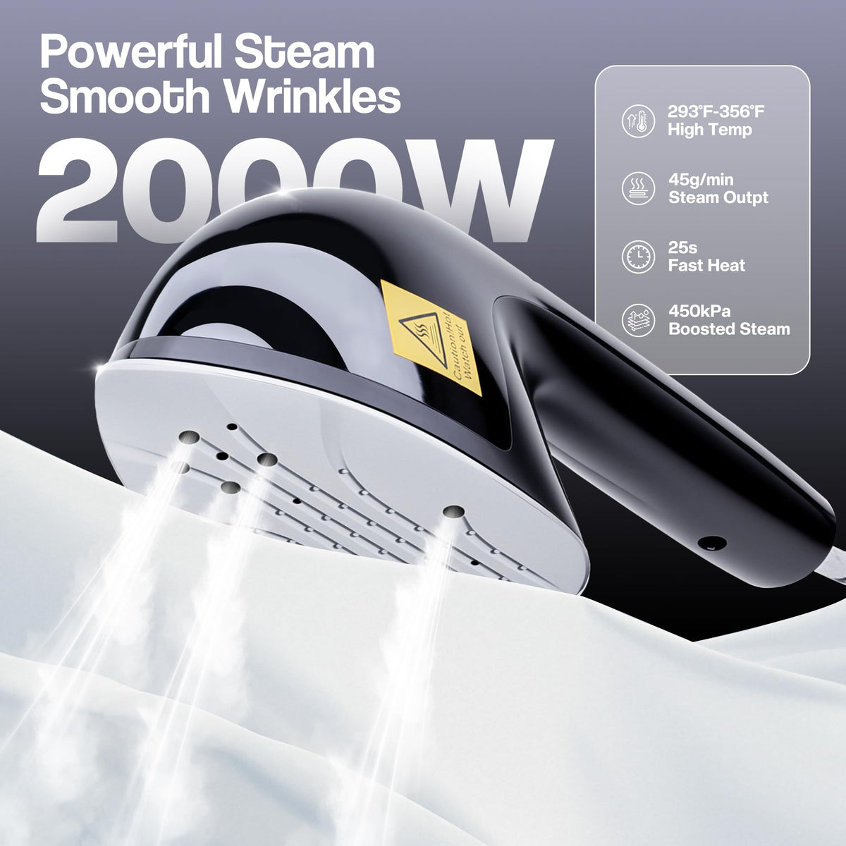 MOMOKOVA Standing Garment Steamer with Dry Ironing, 2000W Powerful Steamer for Clothes with with Flat & Slant & Hanging Iron Options,3 Steam Modes, 25s Fast Heat-Up, 2.2L Water Tank (Black-Silver)