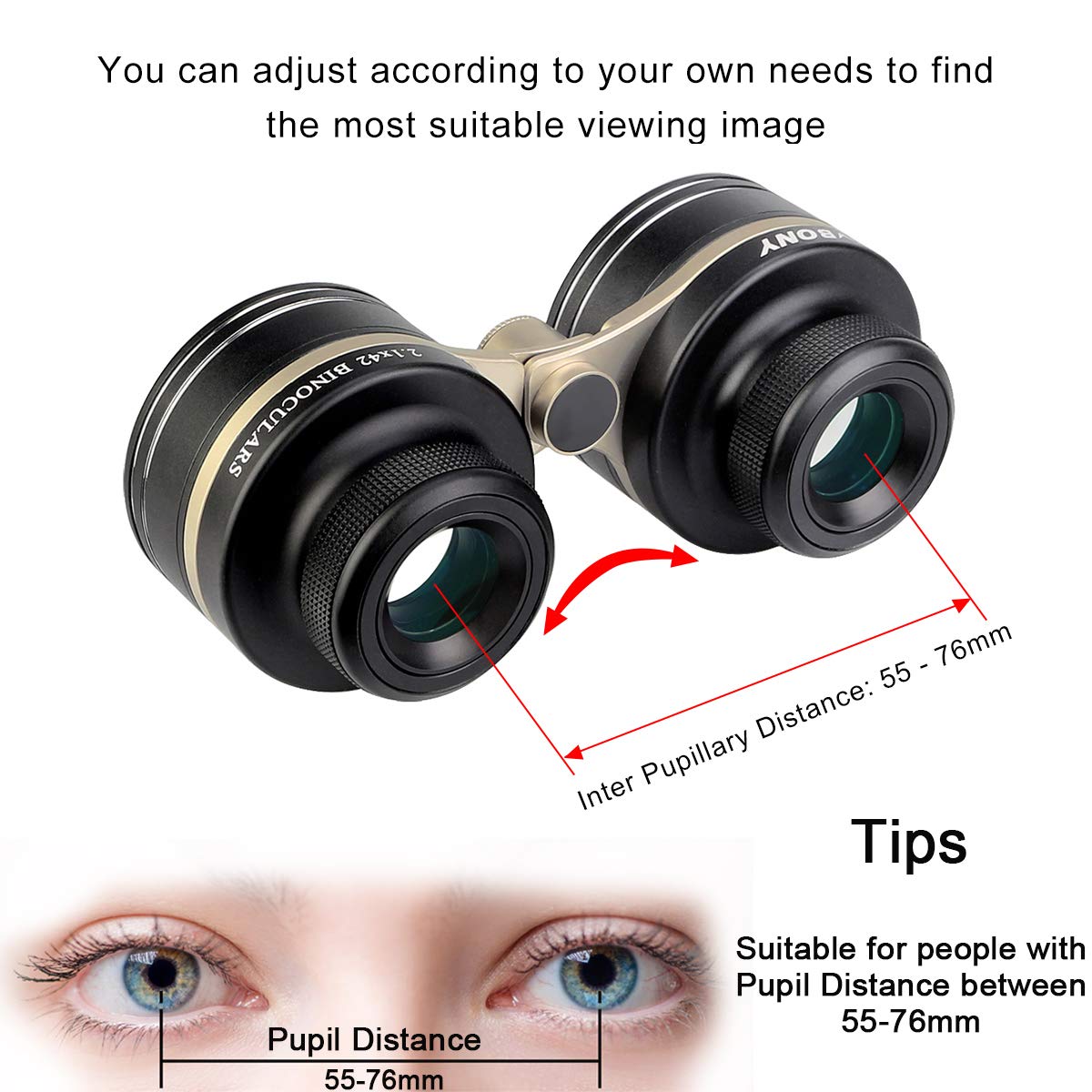 SVBONY SV407 2.1x42mm Atronomy Binoculars,Wide Angle Stargazing Binoculars for Adults, 26° Field of View,FMC Coating, IPX6 Waterproof,for Stars Sky Watching,825Grams