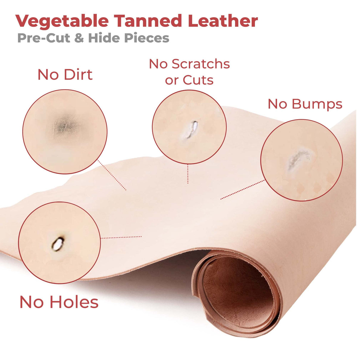 ELW 5-6 oz (2-2.4mm) Thickness Weight 2PCS 10"x10" Vegetable Tanned Leather Cowhide Grade AB Full Grain Leather for Tooling, Carving, Engraving, Molding, Embossing, Stamping, & Dyeing