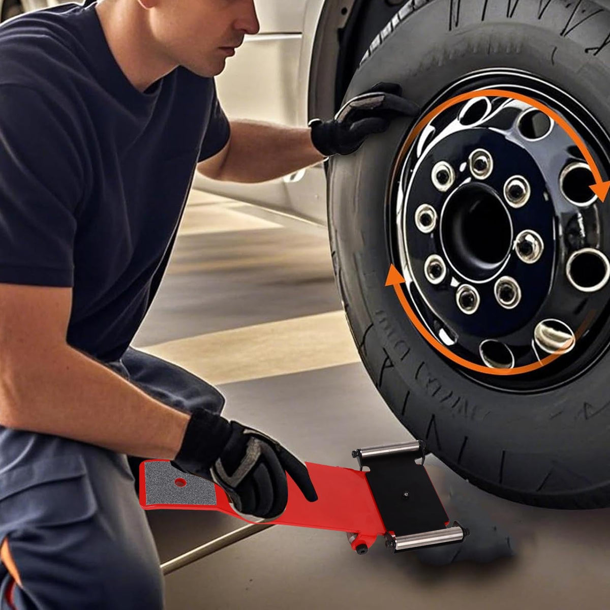 ciciglow Heavy Duty Tire Jack Tool, Portable Tire Lifter with Roller Plate for Cars SUVs Trucks Motorcycles ATVs UTVs Easy Alignment Rotation