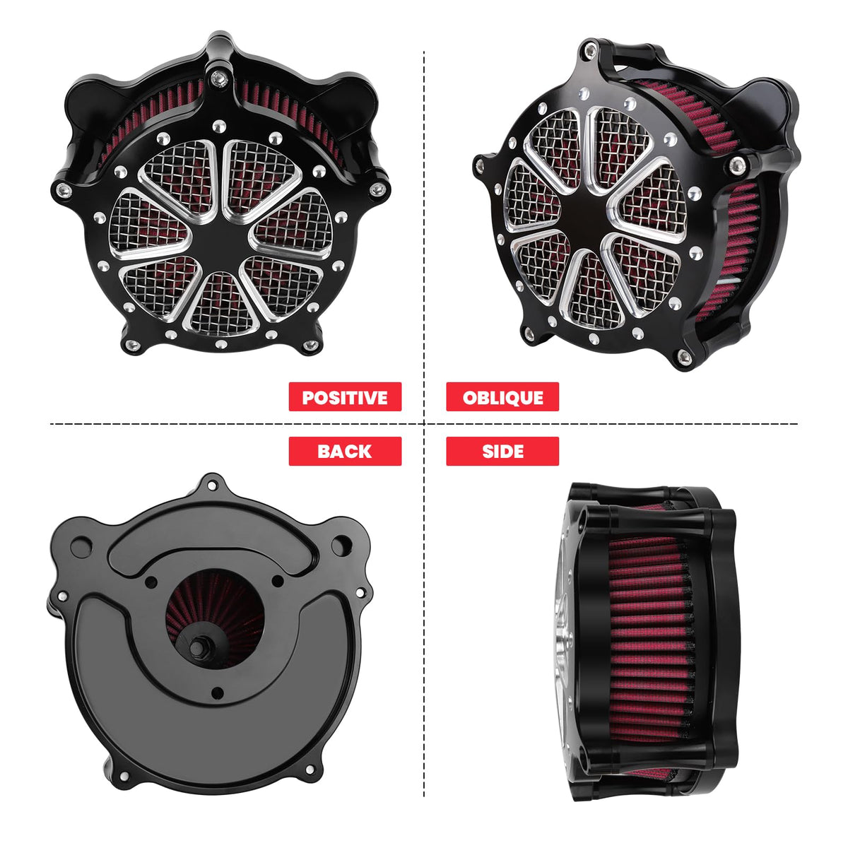 kekykm Twin Cam Air Filter Cleaner Intake Filter Saddlebag Guard Crash Bar Bracket for Harley Touring 2009-2016 Street Glide Road Glide Road King Electra Glide