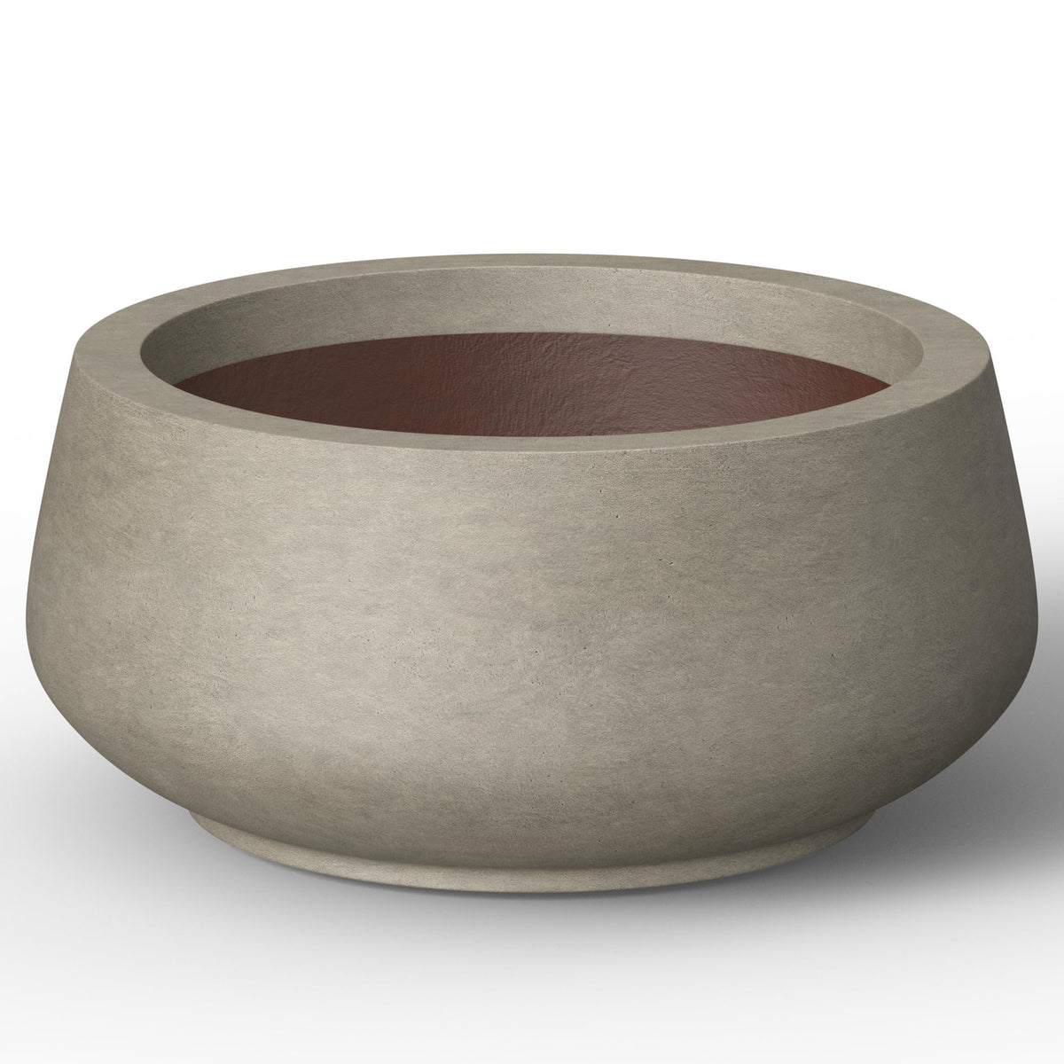 Kante 12.6" Dia Round Concrete Bonsai Planters, Outdoor Indoor Garden Plant Pot with Drainage Hole for Home, Patio, Garden, Weathered Concrete Finish with Painted Interior