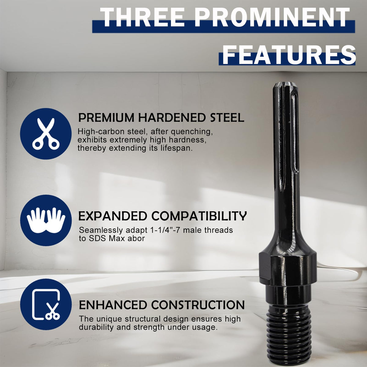 DaduoRi 10 Inch Wet Core Drill Bit & SDS Max Shank Drill Adapter - 10" Diameter Core Bits for Concrete, 14" Drilling Depth, 1-1/4"-7 Thread Diamond Core Bit for Cured Concrete, Masonry, Brick
