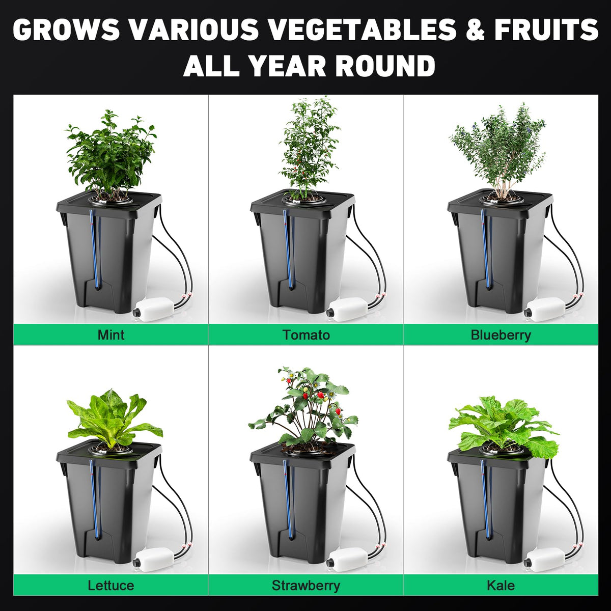 2 Buckets DWC Hydroponics Grow System with Top Drip Kit, 7 Gallon Deep Water Culture with Air Pump, Air Stone, Air Hose, Recirculating Drip Garden System