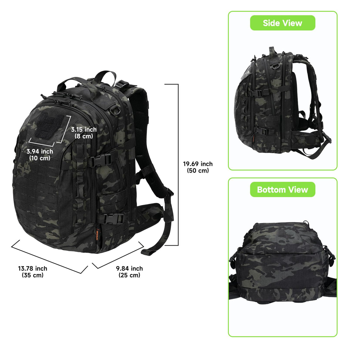 EXCELLENT ELITE SPANKER 40L Tactical Military Backpack for Men and Women Large Rucksack Assault Pack Bag for Outdoor Camping, Hiking,Travel Backpacking(Multicam Black)