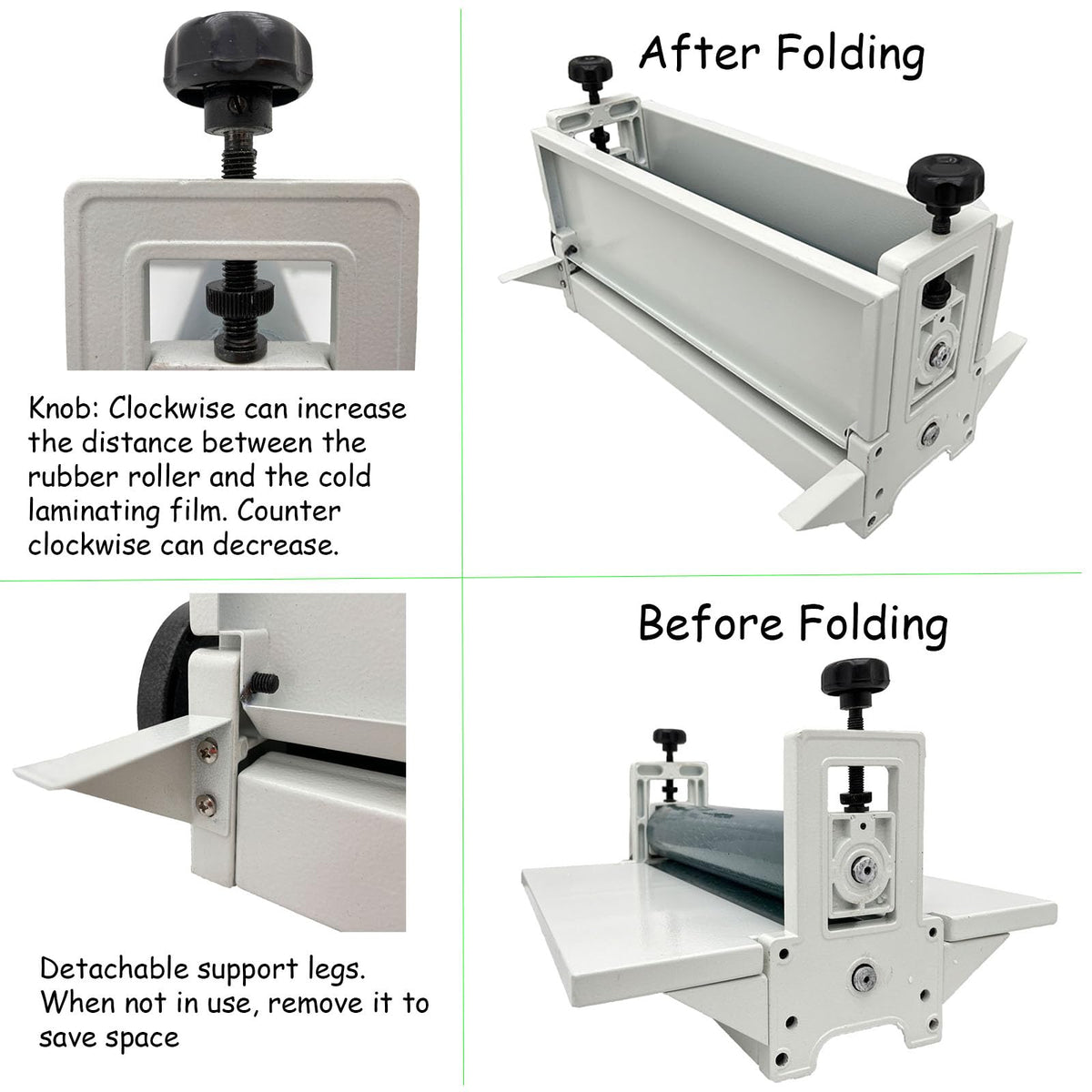 INTBUYING All Metal Frame 14inch 360mm Manual Cold Roll Laminator Mount Laminating Machine