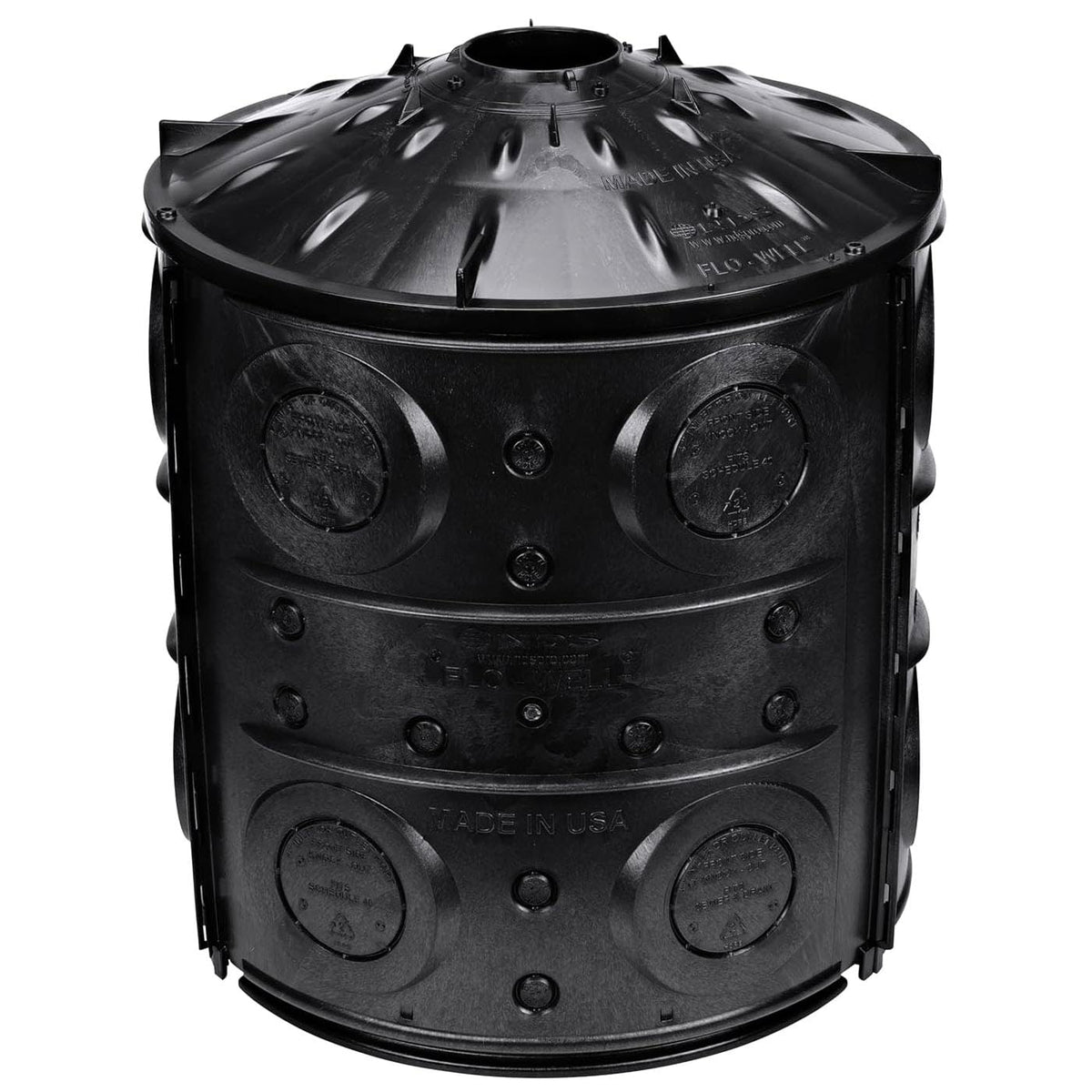 NDS FWAS24 50 Gal. Flo Stormwater Dry Well System Kit with 3 Side Panels & 1 Cover, Ideal for Rainwater Collection, Black