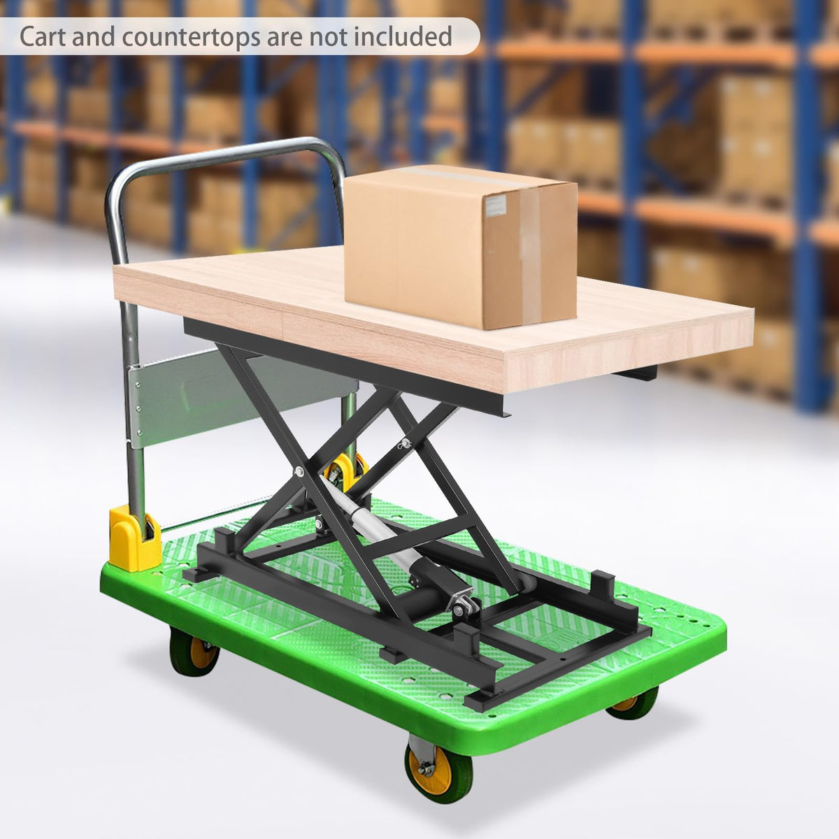 Electric Scissor Lift Table, 350lbs Hydraulic Lift Table with Remote Control, Heavy Duty Lifting Platform with 7.6-26.7in Adjustable Height, Lifting Transportation System for Factories Warehouses