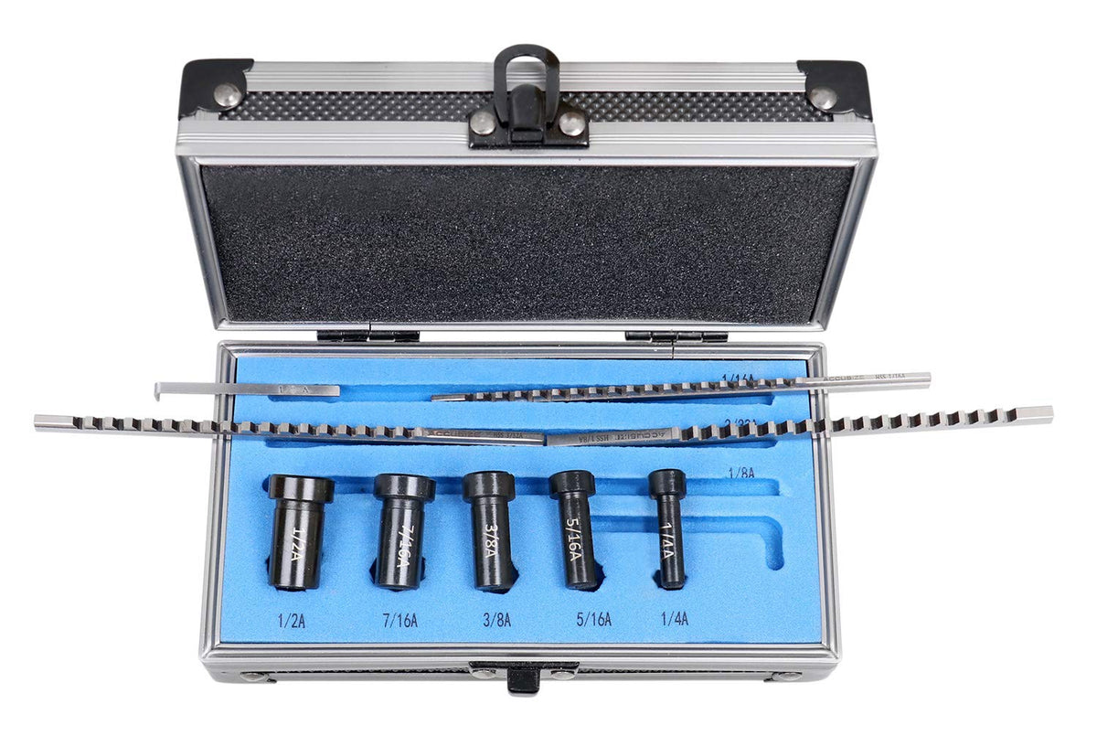 Accusize Industrial Tools No.00 Hss Keyway Broach Precision Sets in Fitted Wooden Box, 5100-0001