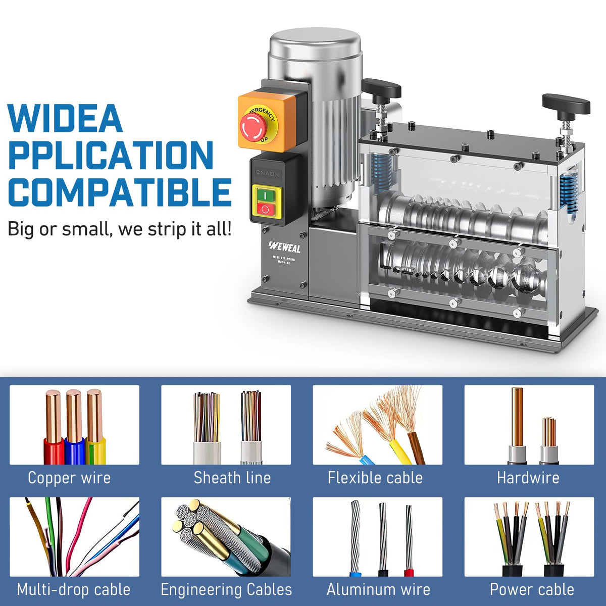Automatic Wire Stripper Machine, 0.06''-1.5'' Heavy-duty Electric Cable Stripper, Wire Stripping for Recycling Copper