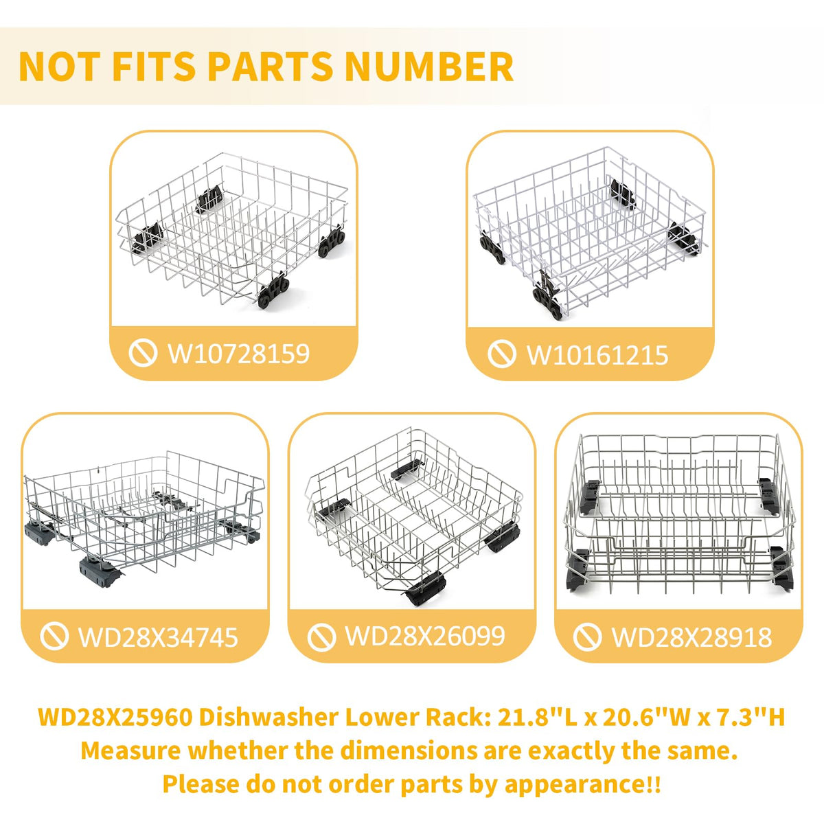 Allstare WD28X25960 Dishwasher Lower Rack Replacement Parts for GE Dishwasher Parts GE Profile Monogram Adora Triton XL Cafe Dishwasher Lower Dishrack Assembly GE Dishwasher Bottom Rack Drawer 1 Pack