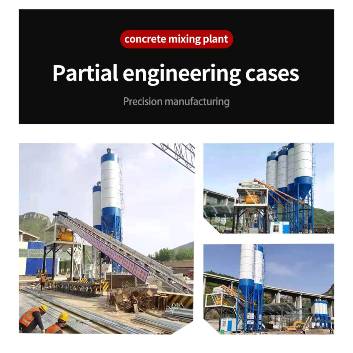 Heavy-Duty Concrete Batching Plant with reinforced H-beam frame, strong twin-shaft mixer and high-precision sensors, suitable for demanding civil engineering and long-duration construction jobs