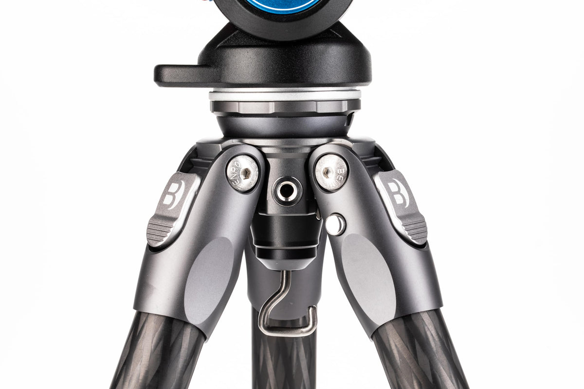 Benro Tortoise Carbon Fiber Tripod Kit for Spotting Scopes, Binoculars, Rifle Range and Field, Smooth Fluid Head, Leveling Base, Twist Locks, Adjustable Legs, Spiked Feet, 62" Max Ht, 8.8lb Payload