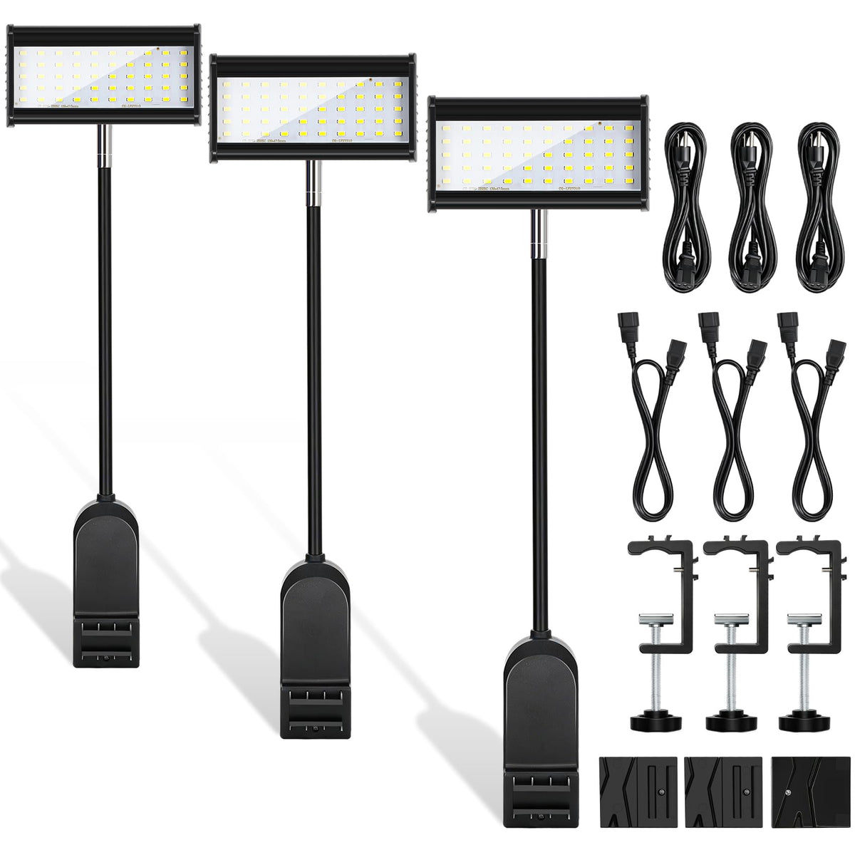 ZSUCC Trade Show Lights LED Display, Included Clamps, Mounting Brackets, Power Cables, Connect Cables, 360° Adjustable Angle for Trade Show Lighting, 3PCS Black