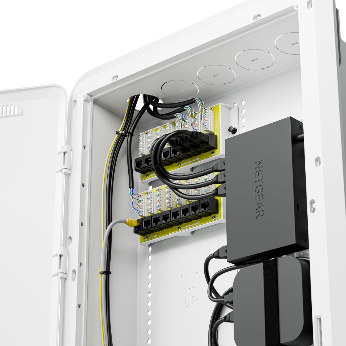 Legrand - On-Q 30 Inch Media Enclosure, WiFi Electrical Box, Cable Management Box for Distribution of Networking Service, Recessed Media Box Lets Signal Through, White, ENP3050NA