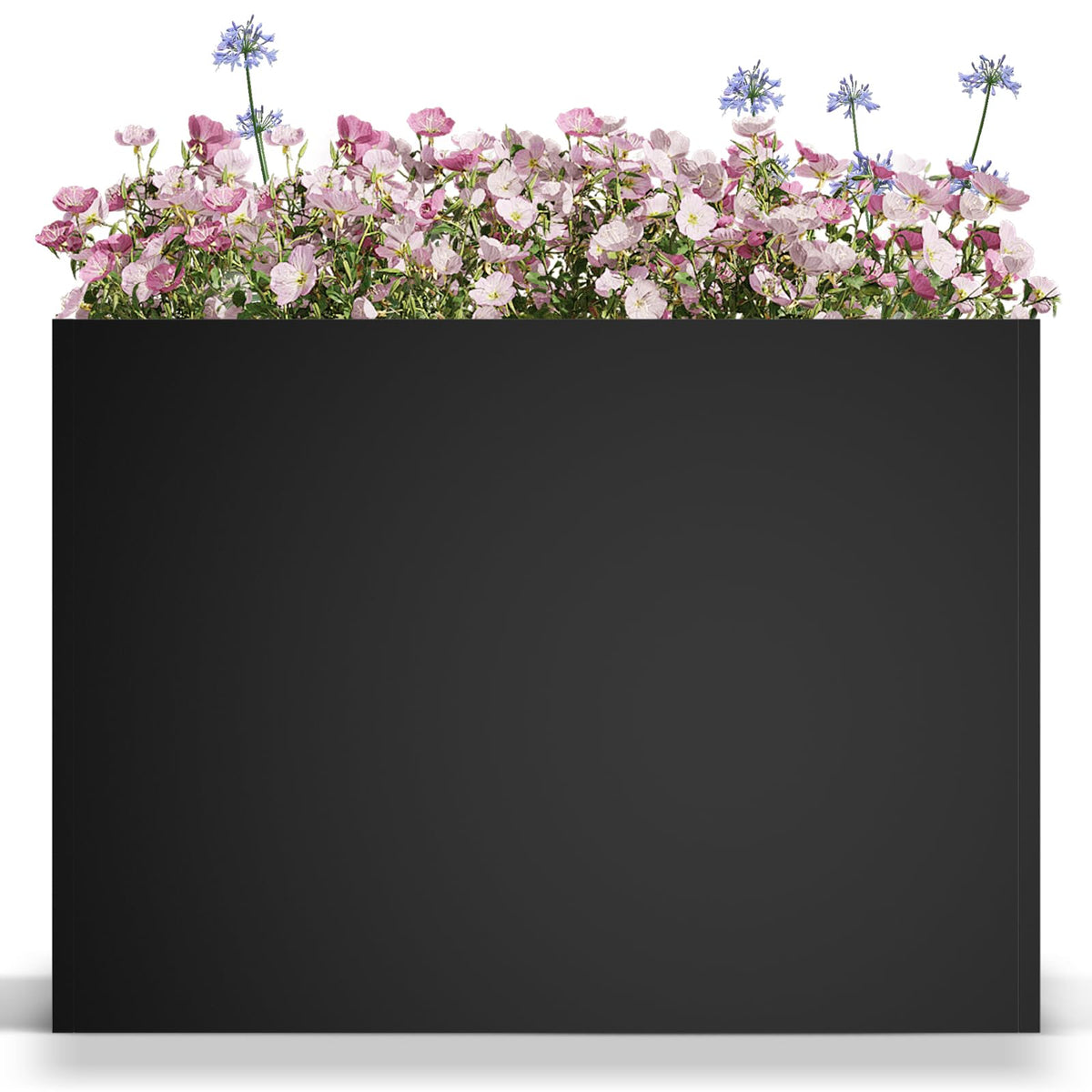 Baotree Metal Large Planter Box 38" L x 13" W x 30" H, Heavy Duty Tall Rectangle Outdoor Planter Box with Removable Insert Shelves for Porch, Garden, Patio, Yard (Black)